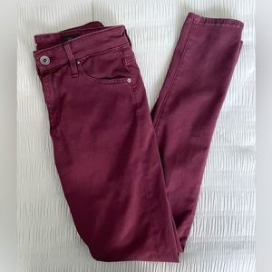 AG Adriano Goldschmied Farrah High-Rise Skinny Ankle Jean in Wine / 24R